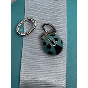 Tiffany & Co. Blue & Black Ladybug Charm with clasping ring